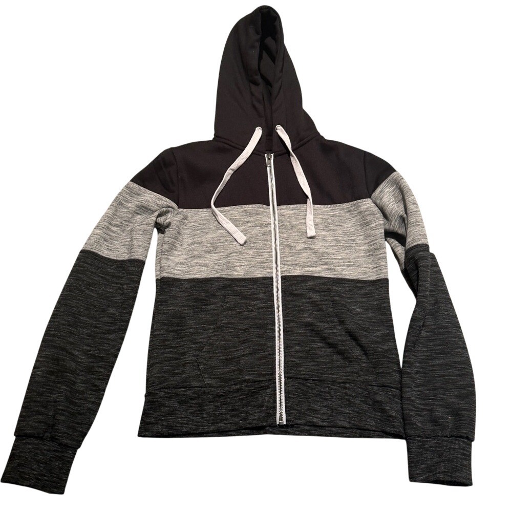 Colorblock Zip-Up Hoodie Sweater‎